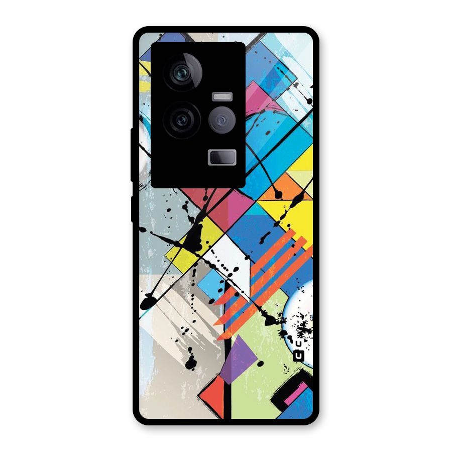Abstract Paint Shape Glass Back Case for Vivo iQOO 11 5G