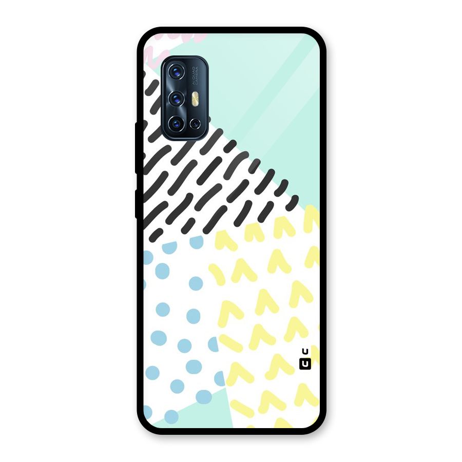 Abstract Pastel Glass Back Case for Vivo V17