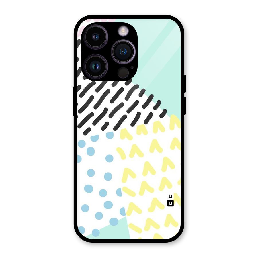 Abstract Pastel Glass Back Case for iPhone 14 Pro