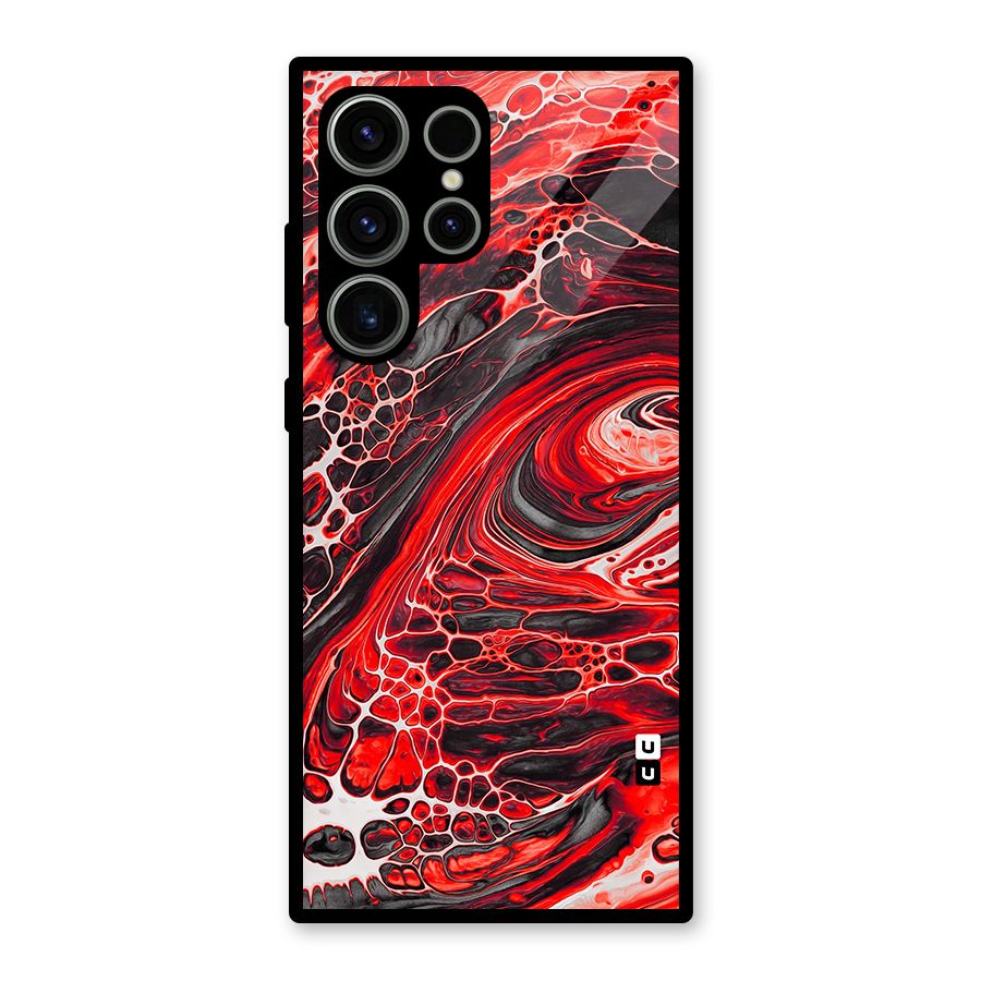 Abstract Pattern Gradient Marbled Glass Back Case for Galaxy S23 Ultra