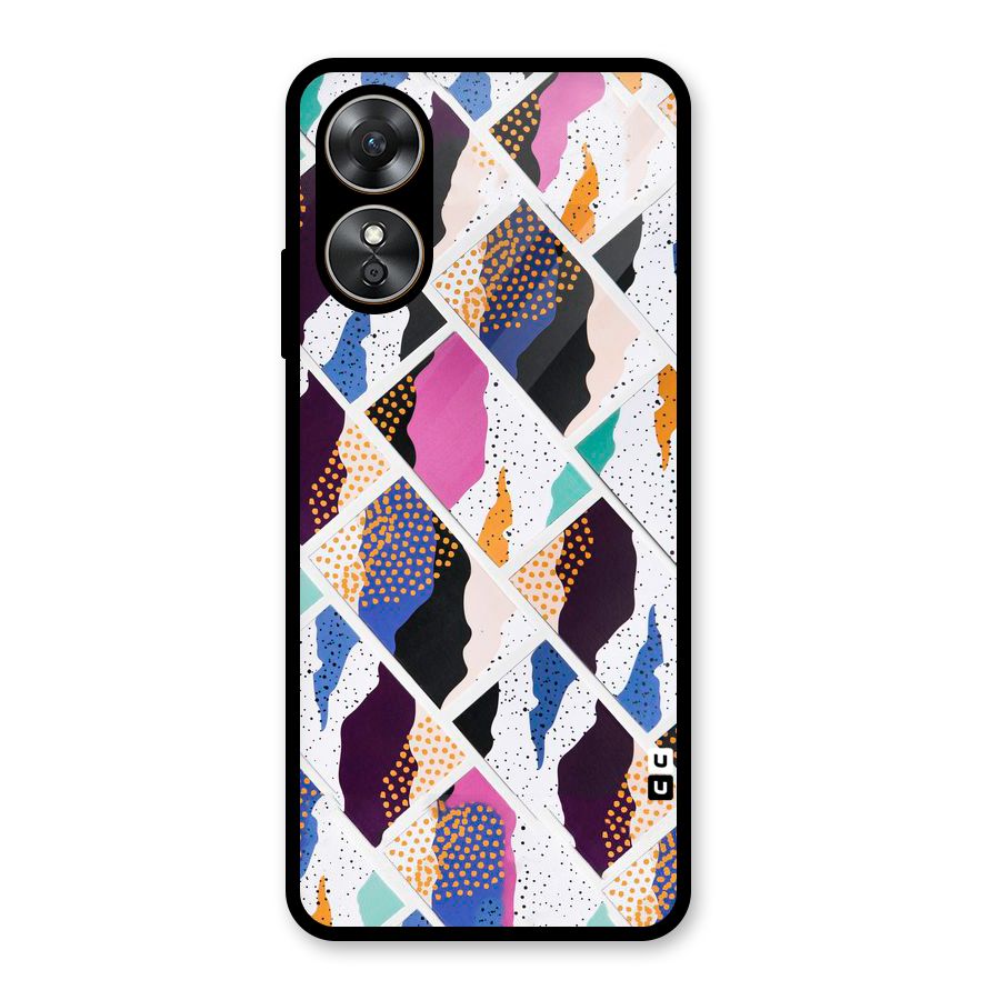 Abstract Polka Glass Back Case for Oppo A17