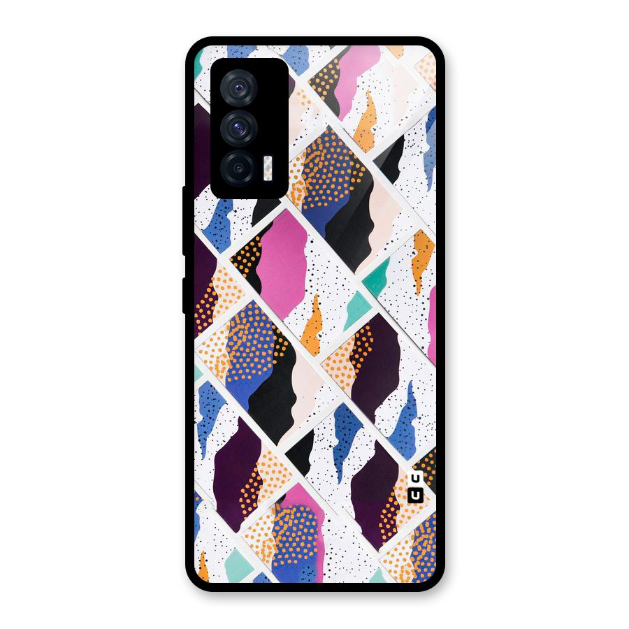 Abstract Polka Glass Back Case for Vivo iQOO 7 5G