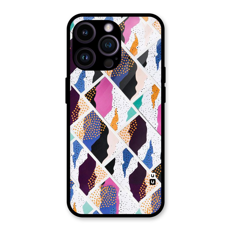 Abstract Polka Glass Back Case for iPhone 14 Pro Max