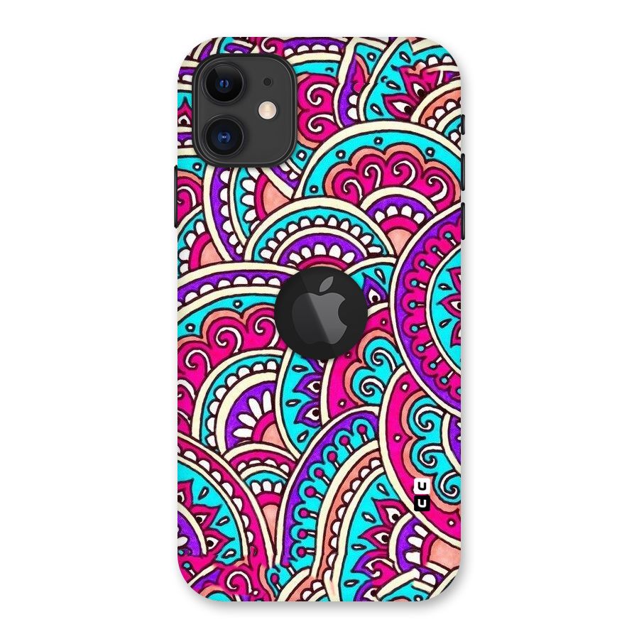 Abstract Rangoli Design Back Case for iPhone 11 Logo Cut