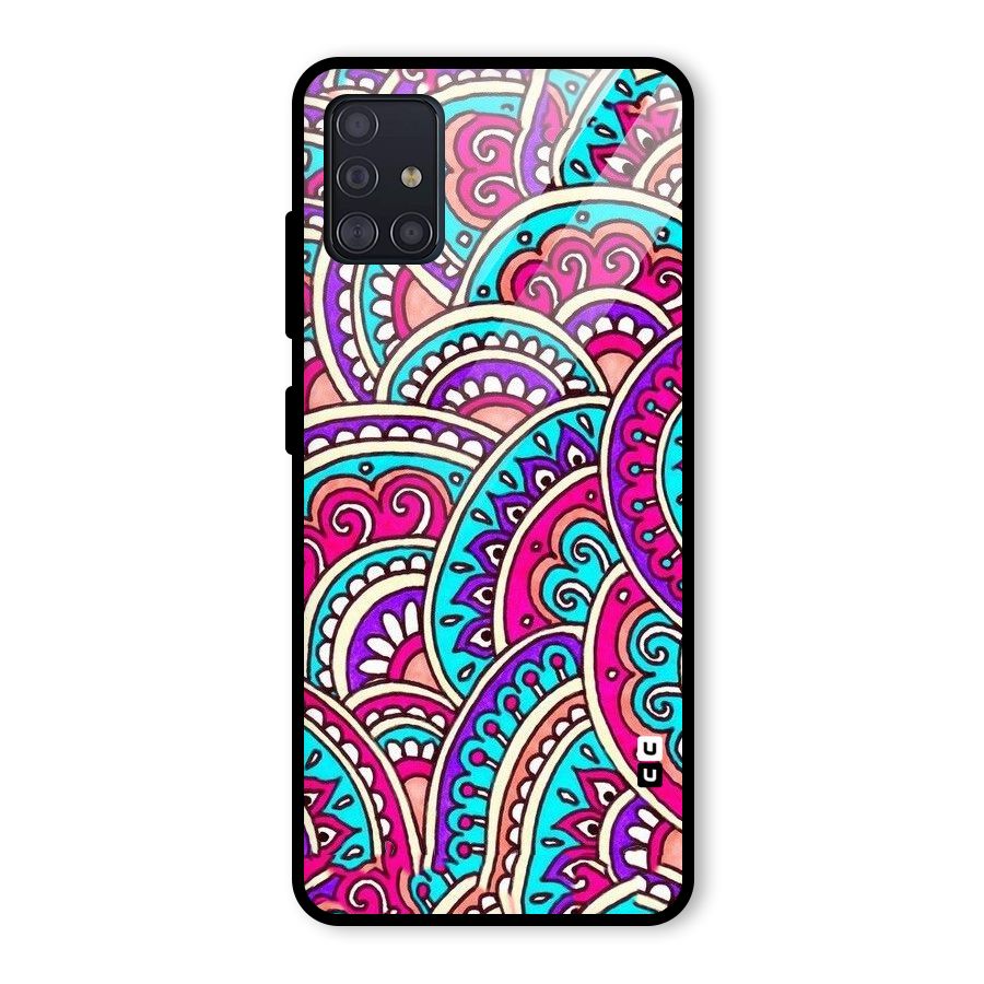 Abstract Rangoli Design Glass Back Case for Galaxy A51