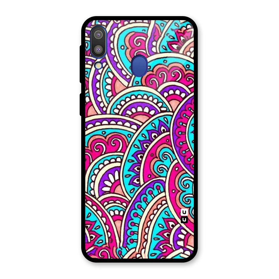 Abstract Rangoli Design Glass Back Case for Galaxy M20