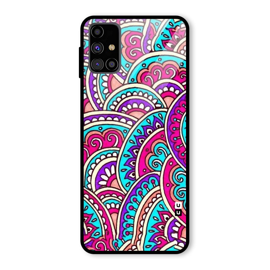 Abstract Rangoli Design Glass Back Case for Galaxy M31s