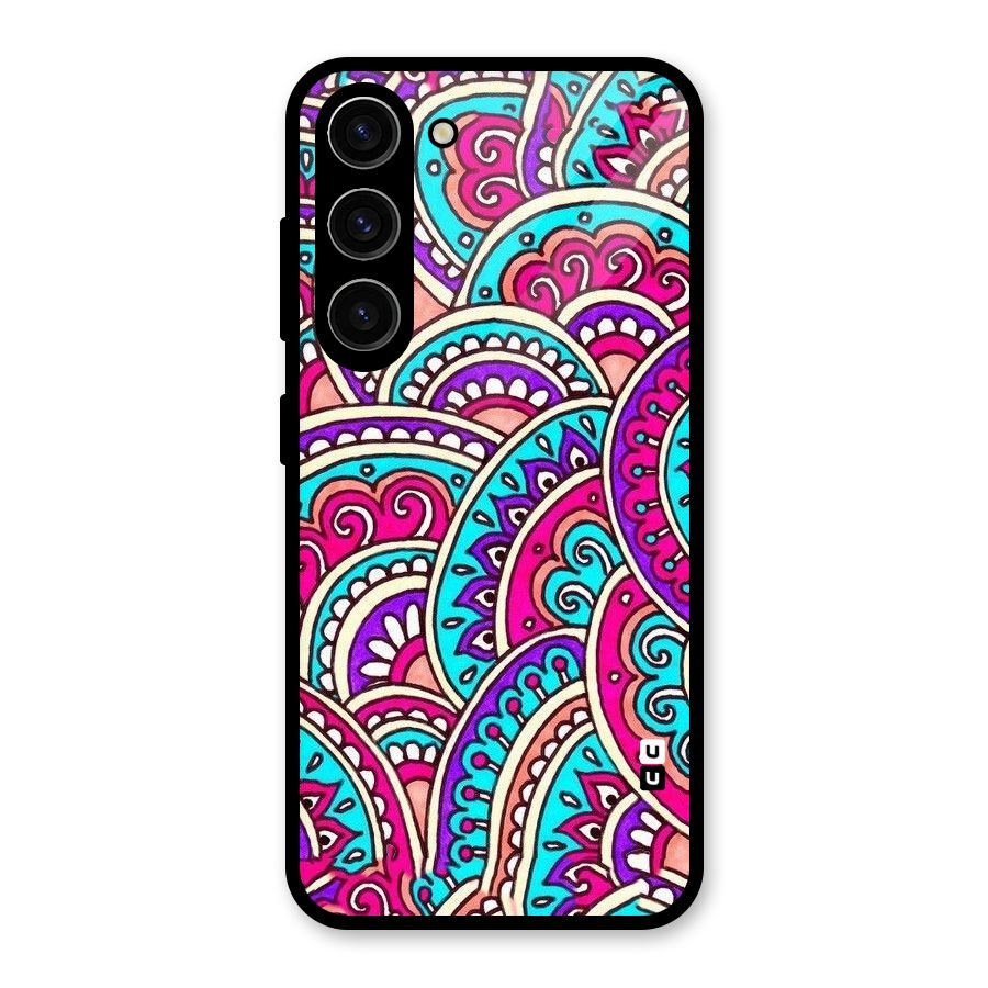 Abstract Rangoli Design Glass Back Case for Galaxy S23