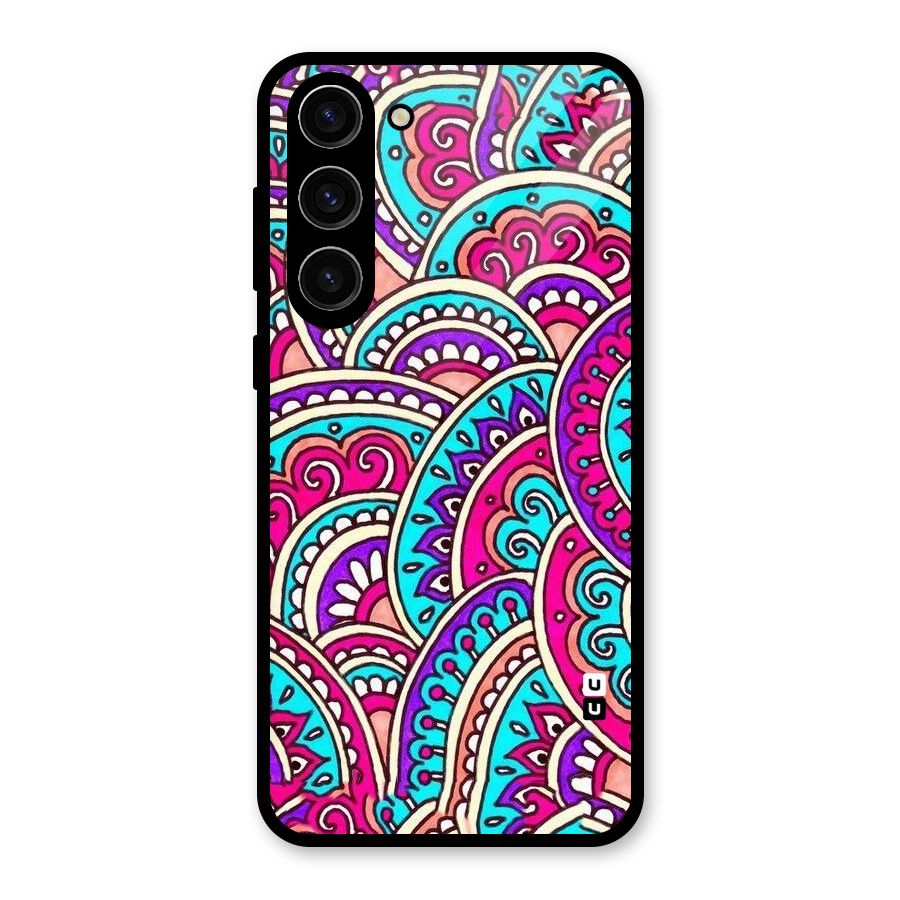 Abstract Rangoli Design Glass Back Case for Galaxy S23 Plus