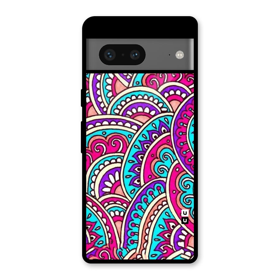 Abstract Rangoli Design Glass Back Case for Google Pixel 7