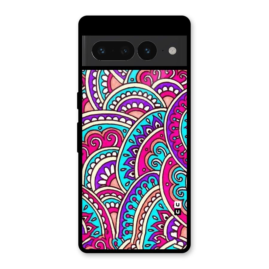 Abstract Rangoli Design Glass Back Case for Google Pixel 7 Pro