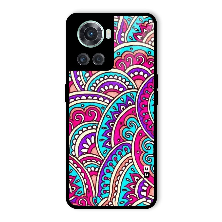 Abstract Rangoli Design Glass Back Case for OnePlus 10R