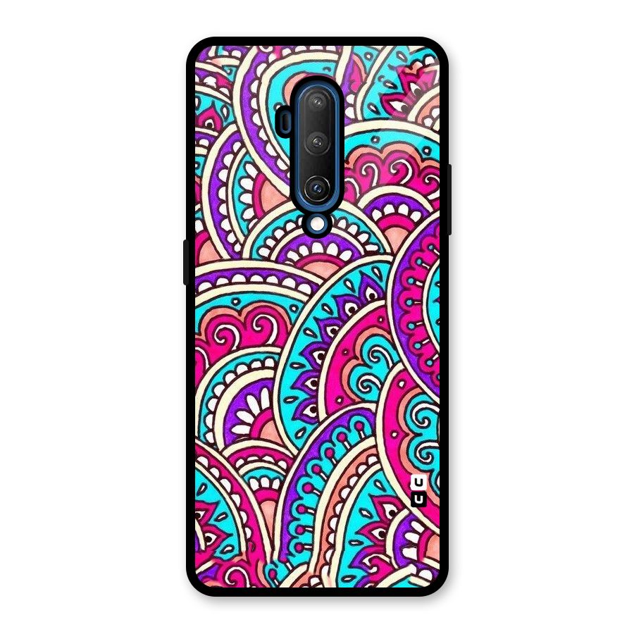 Abstract Rangoli Design Glass Back Case for OnePlus 7T Pro