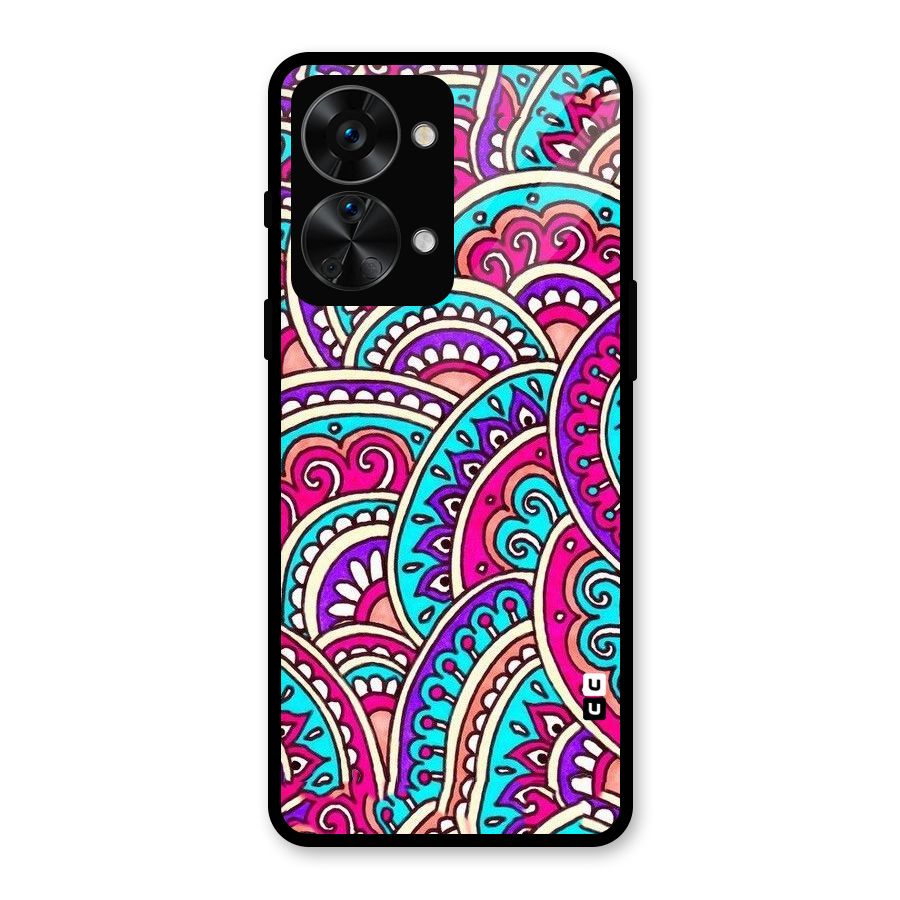 Abstract Rangoli Design Glass Back Case for OnePlus Nord 2T