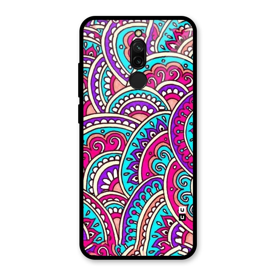 Abstract Rangoli Design Glass Back Case for Redmi 8