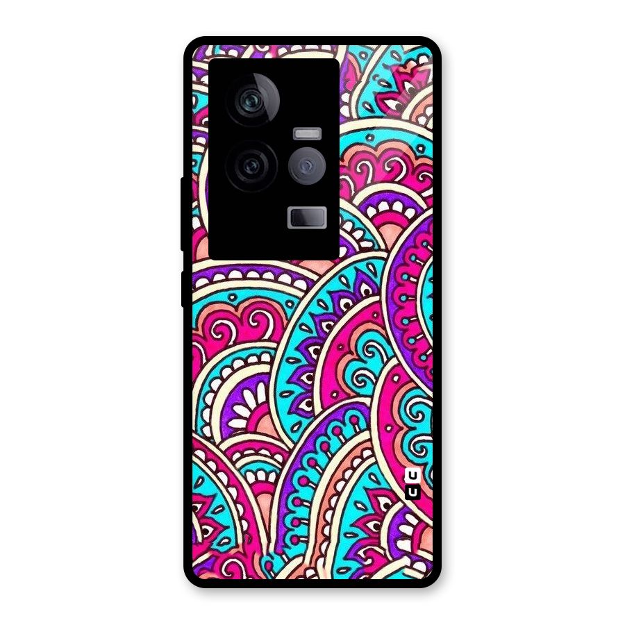 Abstract Rangoli Design Glass Back Case for Vivo iQOO 11 5G