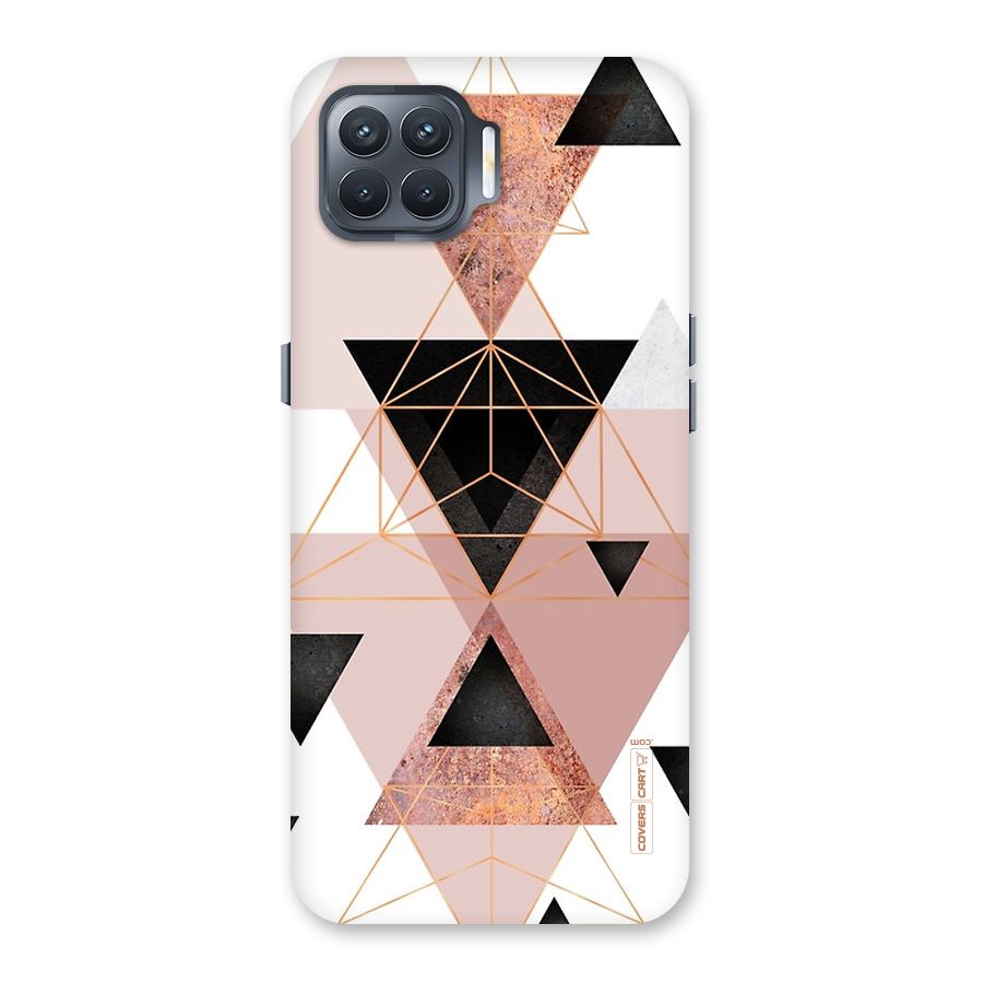 Abstract Rose Gold Triangles Back Case for Oppo F17 Pro