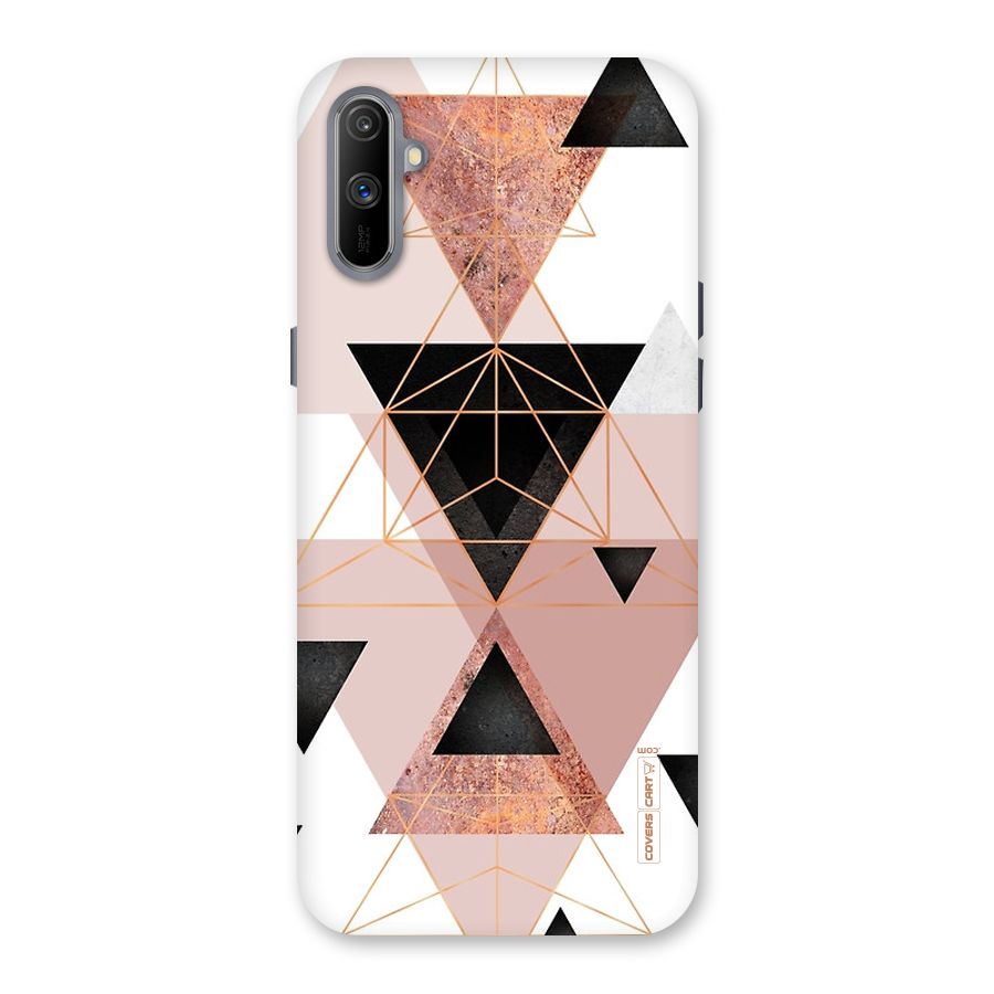 Abstract Rose Gold Triangles Back Case for Realme C3