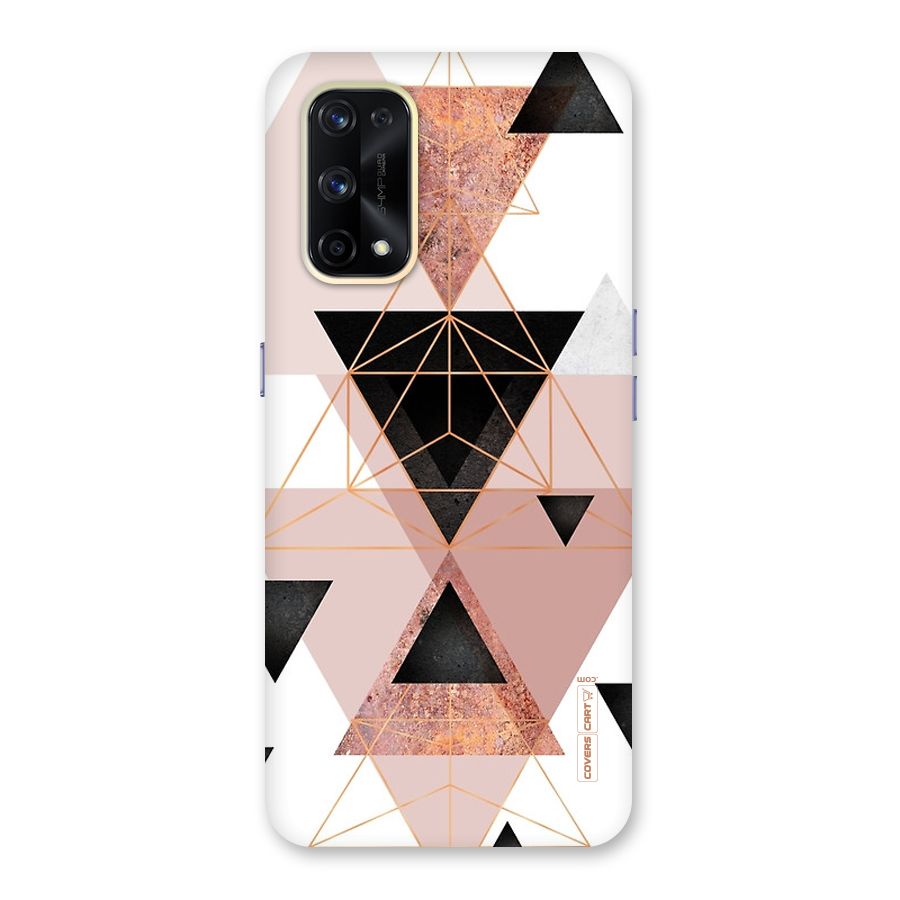 Abstract Rose Gold Triangles Glass Back Case for Realme X7 Pro