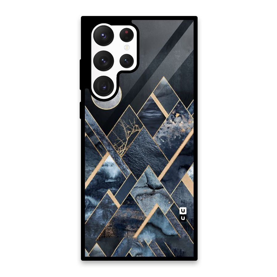 Abstract Scenic Design Glass Back Case for Galaxy S22 Ultra 5G