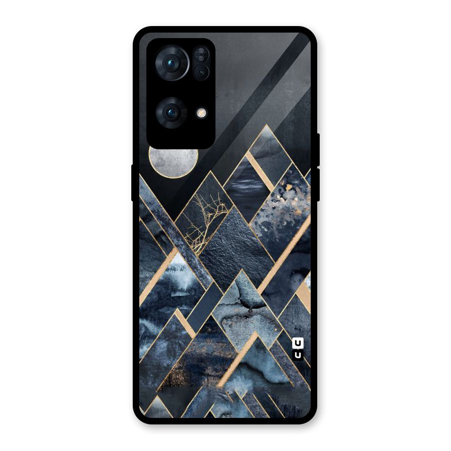 Abstract Scenic Design Glass Back Case for Oppo Reno7 Pro 5G
