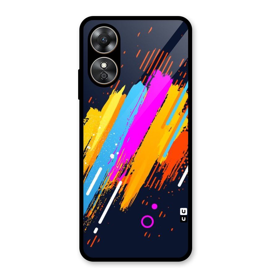 Abstract Shades Glass Back Case for Oppo A17