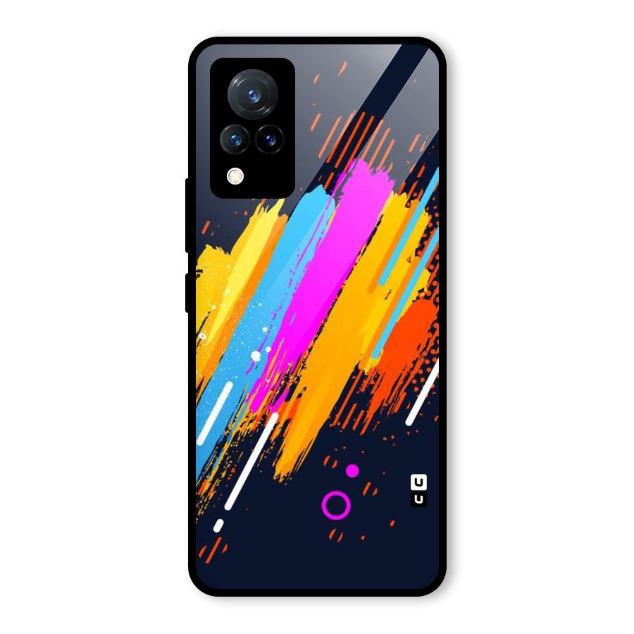 Abstract Shades Glass Back Case for Vivo V21 5G