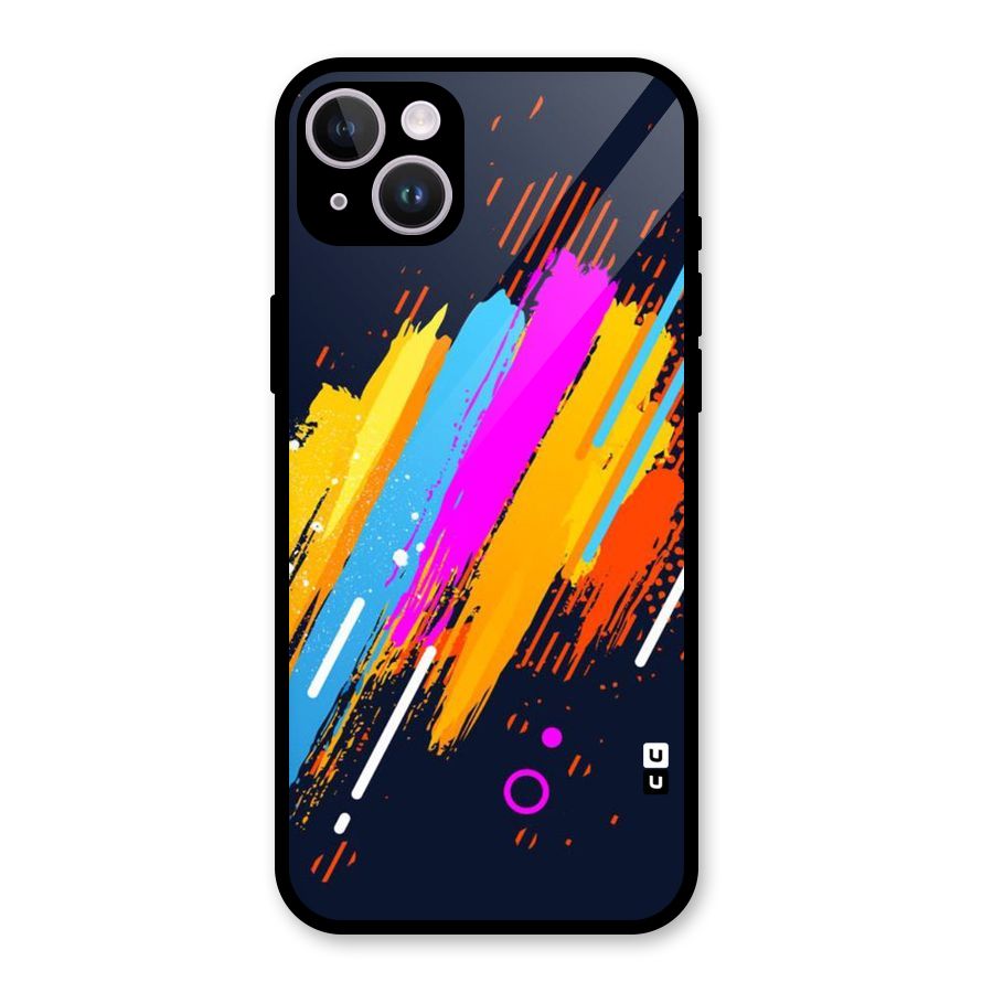 Abstract Shades Glass Back Case for iPhone 14 Plus