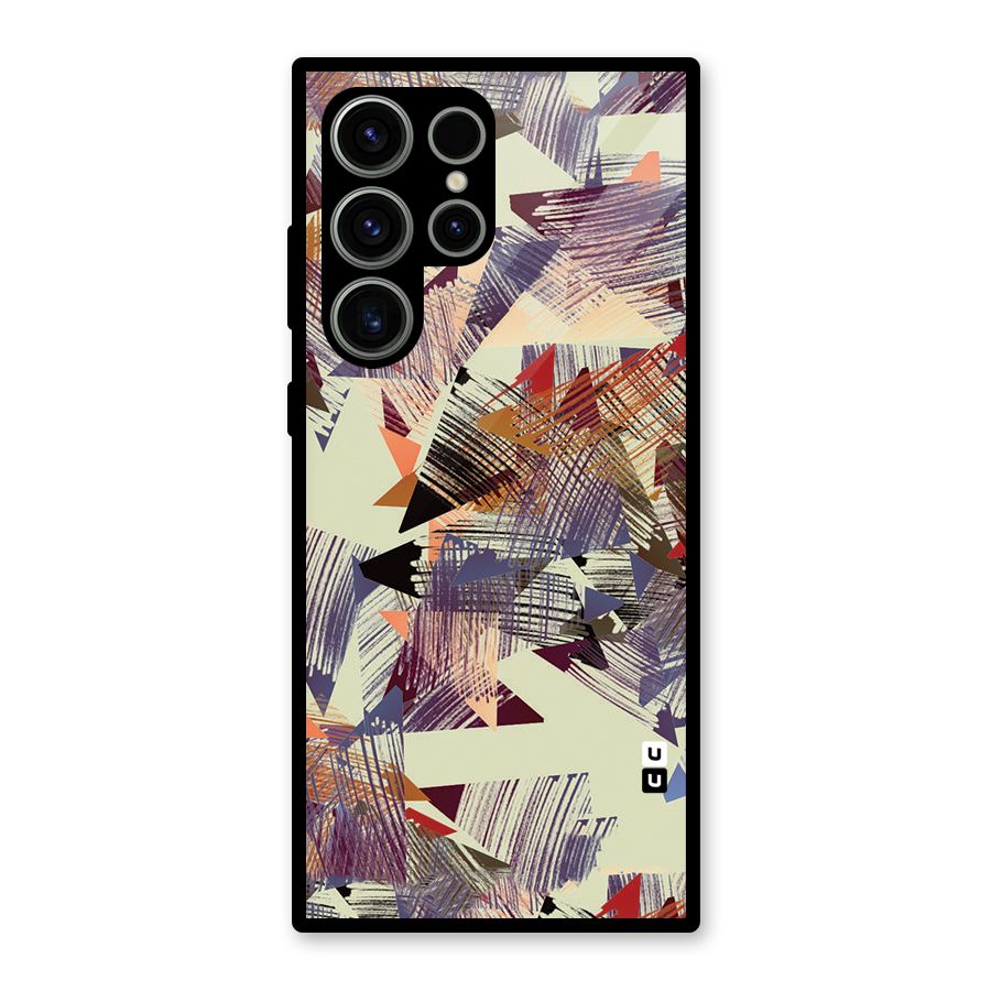Abstract Sketch Glass Back Case for Galaxy S23 Ultra