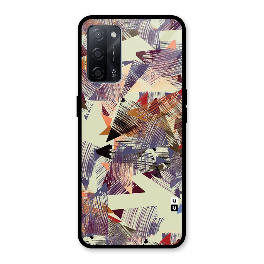 Abstract Sketch Glass Back Case for Oppo A53s 5G