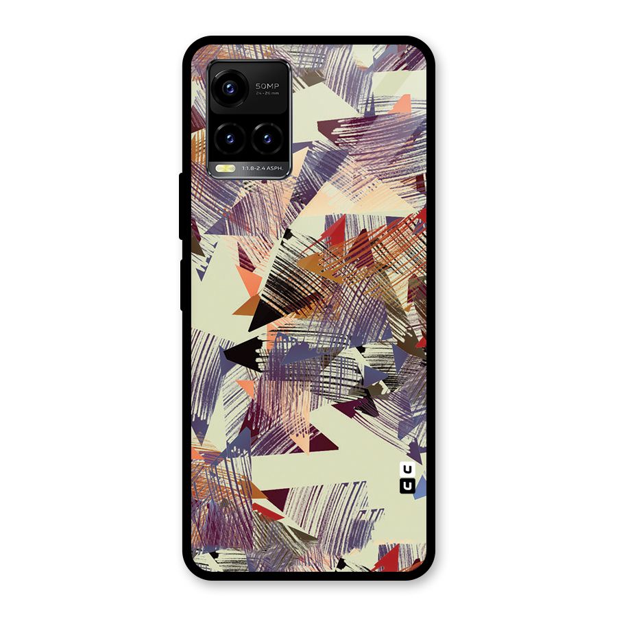Abstract Sketch Glass Back Case for Vivo Y21T