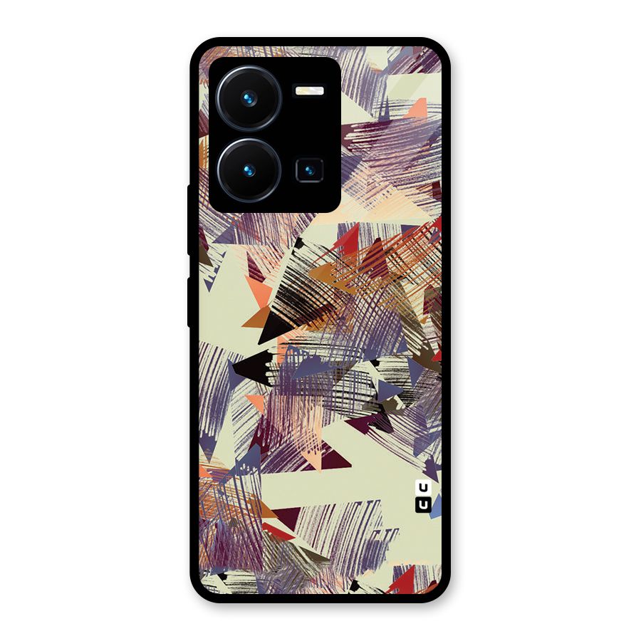 Abstract Sketch Glass Back Case for Vivo Y35