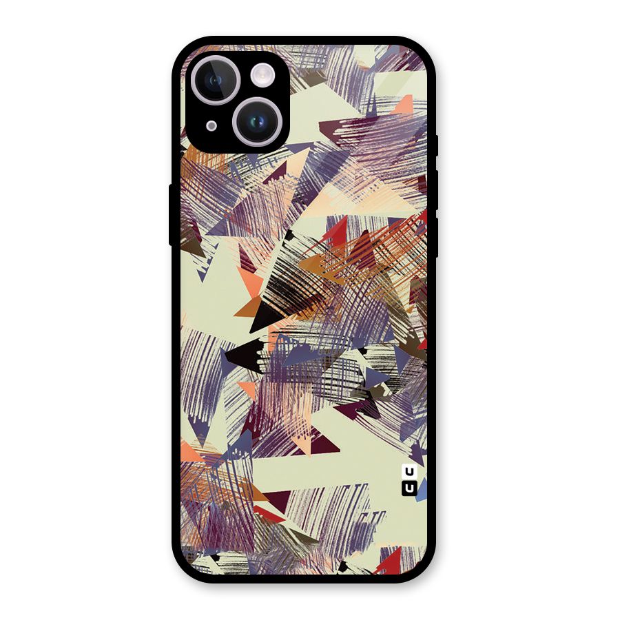 Abstract Sketch Glass Back Case for iPhone 14 Plus