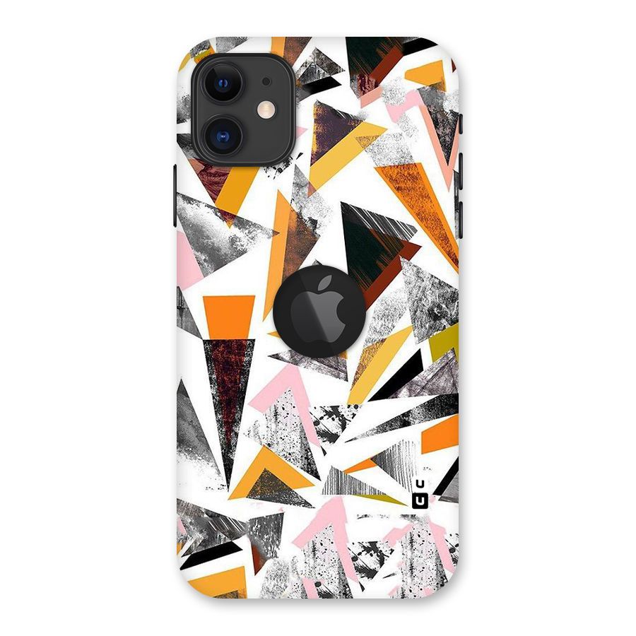 Abstract Sketchy Triangles Back Case for iPhone 11 Logo Cut