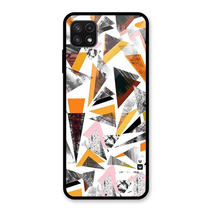 Abstract Sketchy Triangles Glass Back Case for Galaxy A22 5G