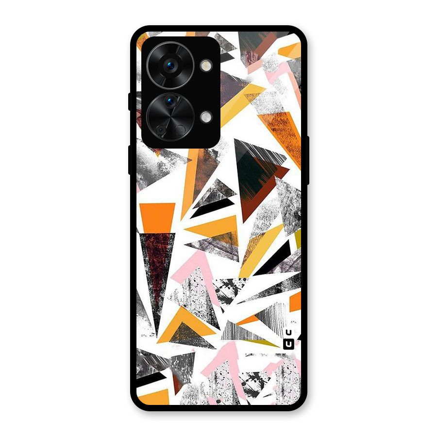 Abstract Sketchy Triangles Glass Back Case for OnePlus Nord 2T