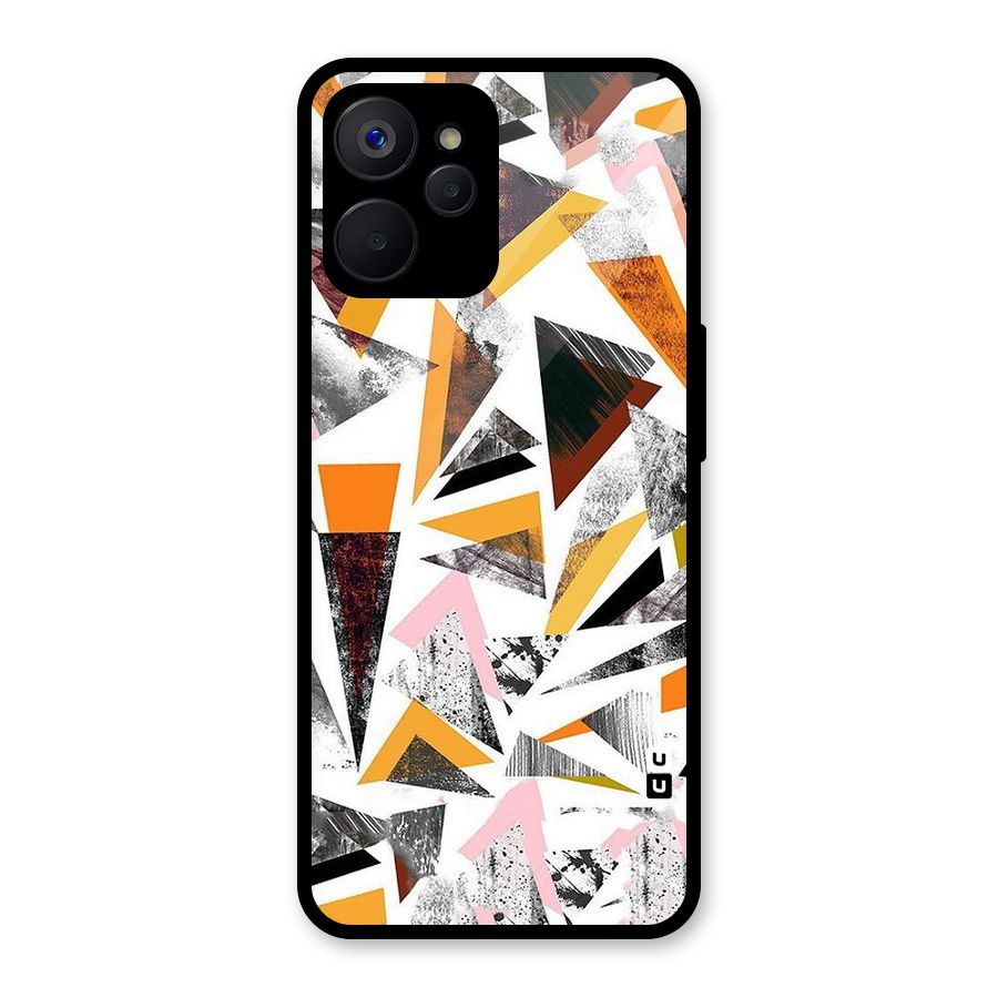 Abstract Sketchy Triangles Glass Back Case for Realme 9i 5G