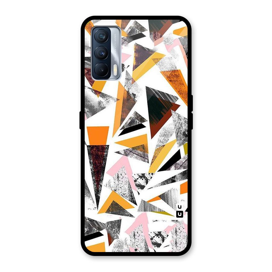 Abstract Sketchy Triangles Glass Back Case for Realme X7