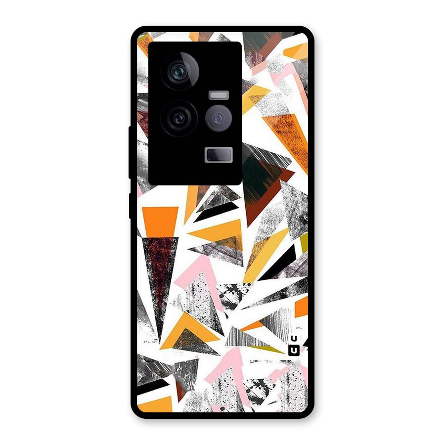 Abstract Sketchy Triangles Glass Back Case for Vivo iQOO 11 5G