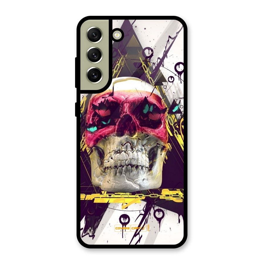 Abstract Skull Glass Back Case for Galaxy S21 FE 5G