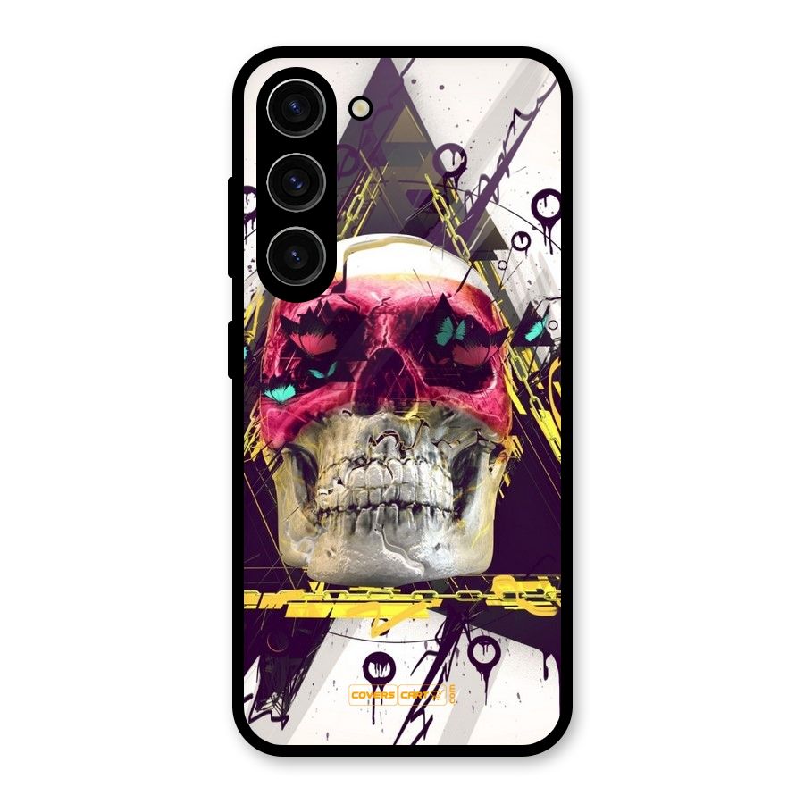 Abstract Skull Glass Back Case for Galaxy S23