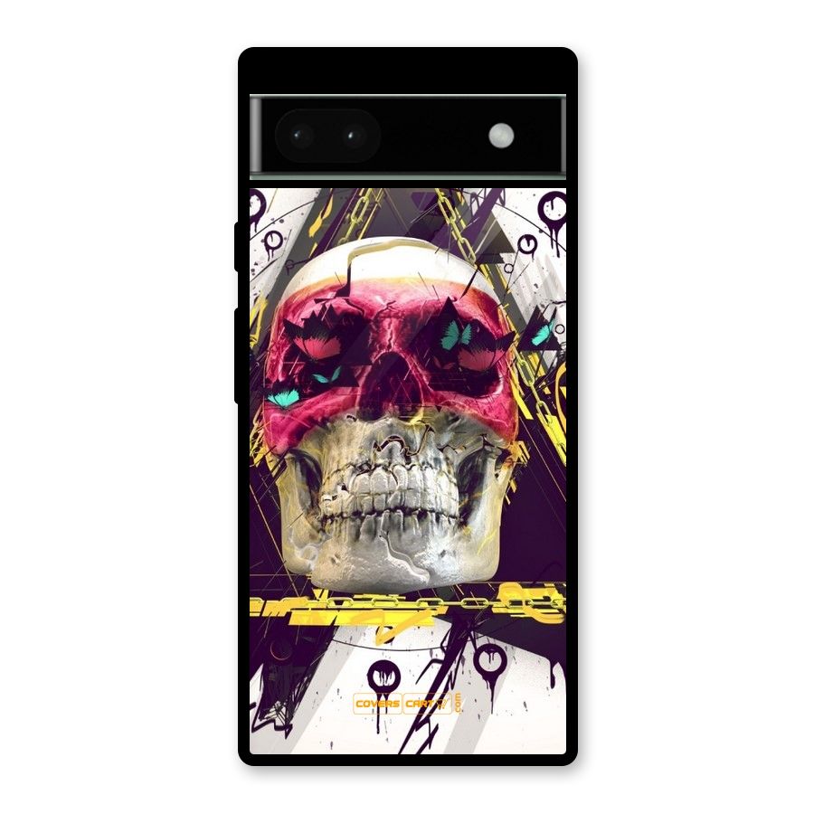 Abstract Skull Glass Back Case for Google Pixel 6a