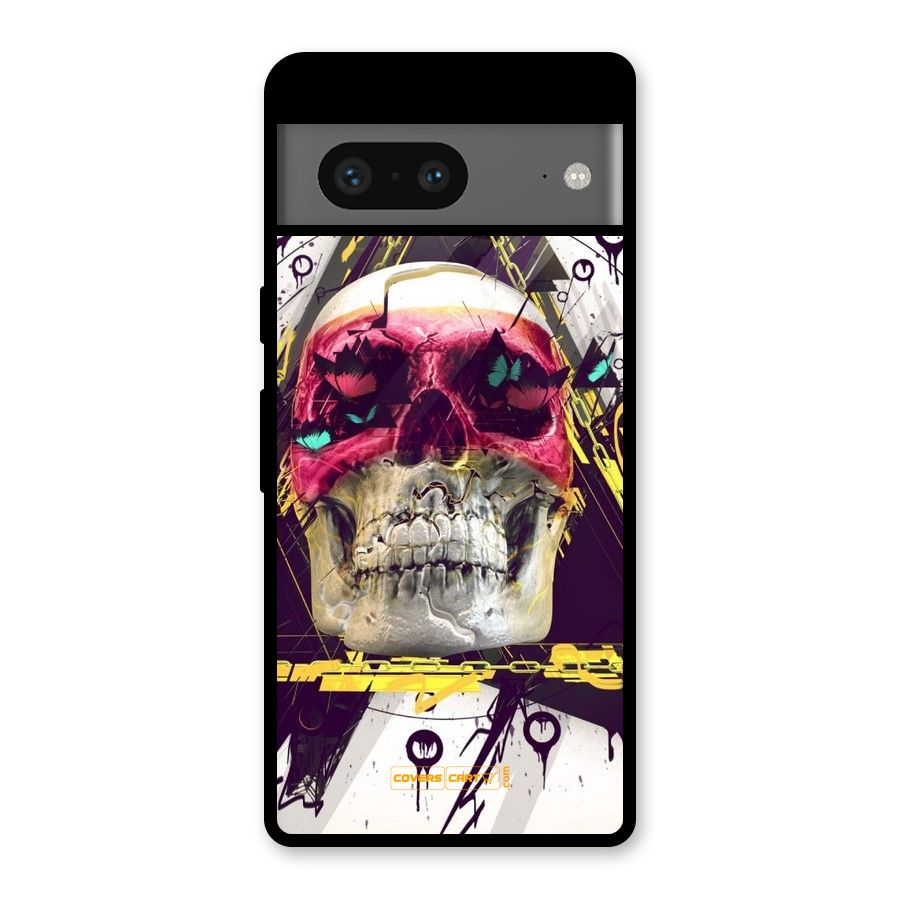 Abstract Skull Glass Back Case for Google Pixel 7