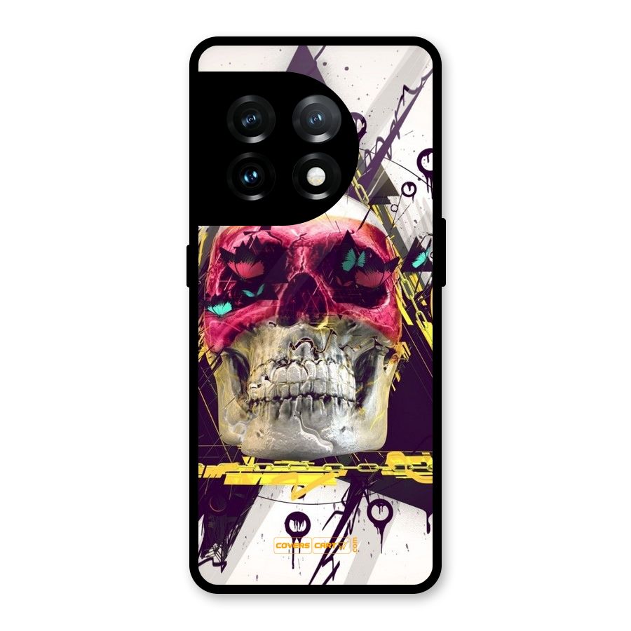 Abstract Skull Glass Back Case for OnePlus 11