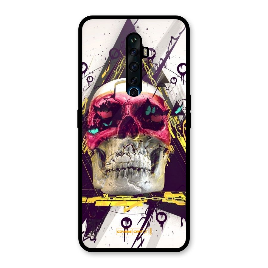 Abstract Skull Glass Back Case for Oppo Reno2 F