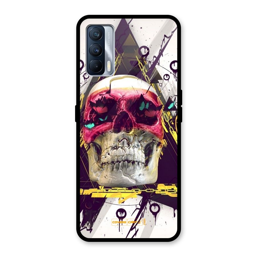 Abstract Skull Glass Back Case for Realme X7