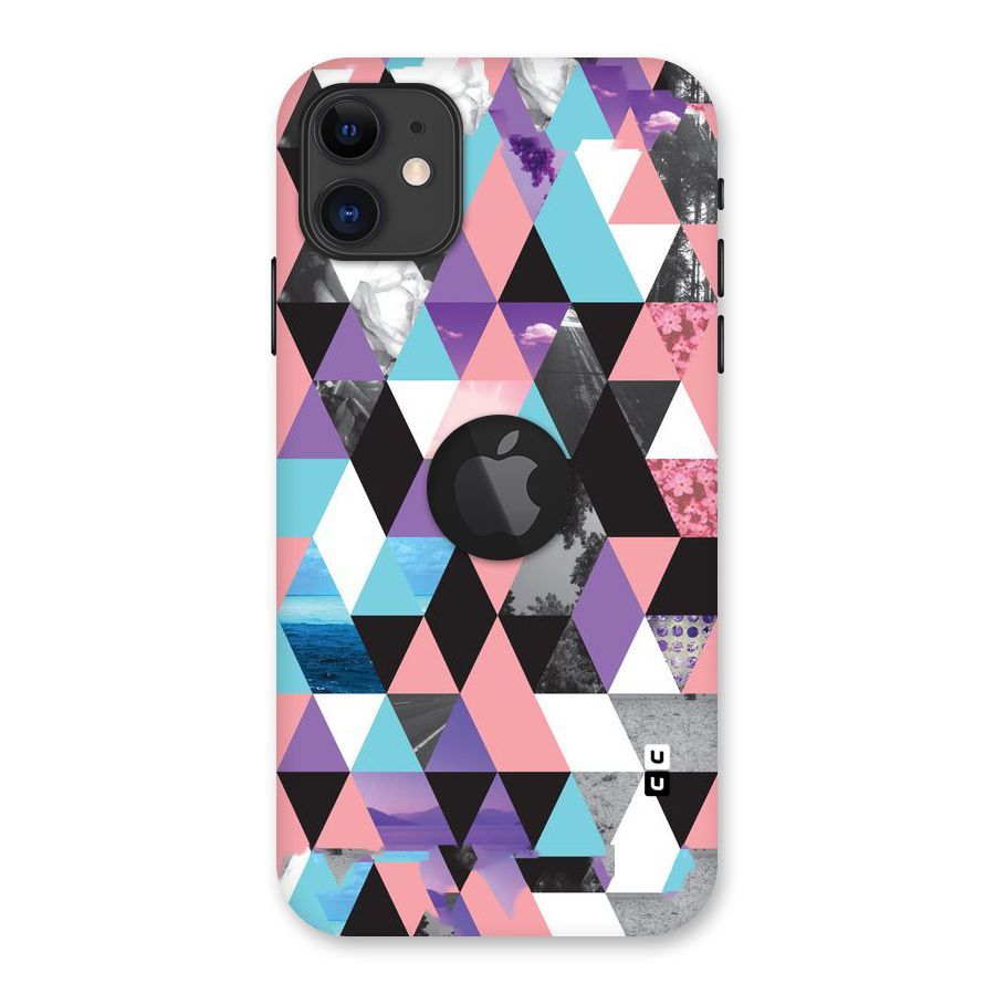 Abstract Splash Triangles Back Case for iPhone 11 Logo Cut