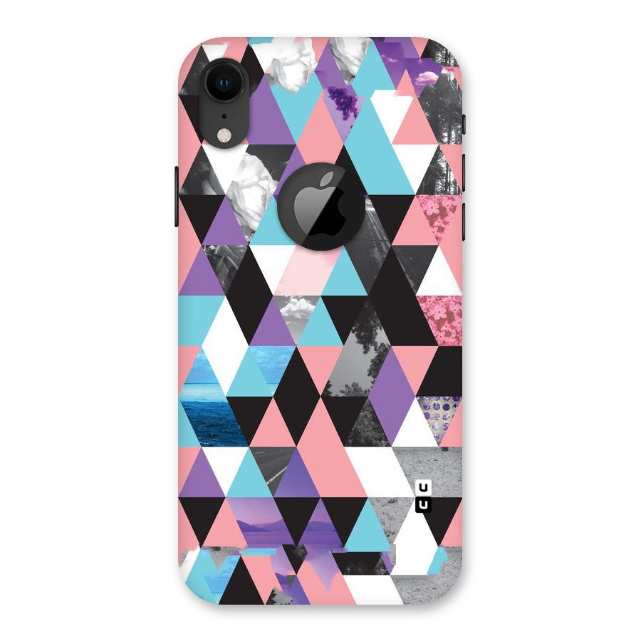 Abstract Splash Triangles Back Case for iPhone XR Logo Cut