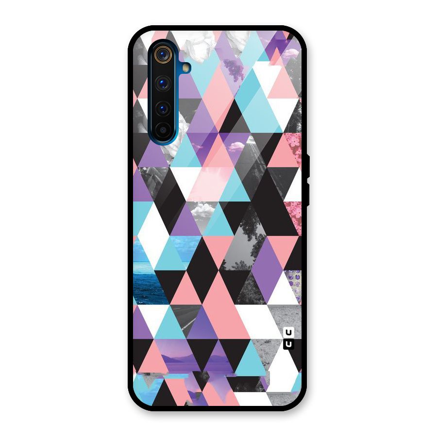 Abstract Splash Triangles Glass Back Case for Realme 6 Pro