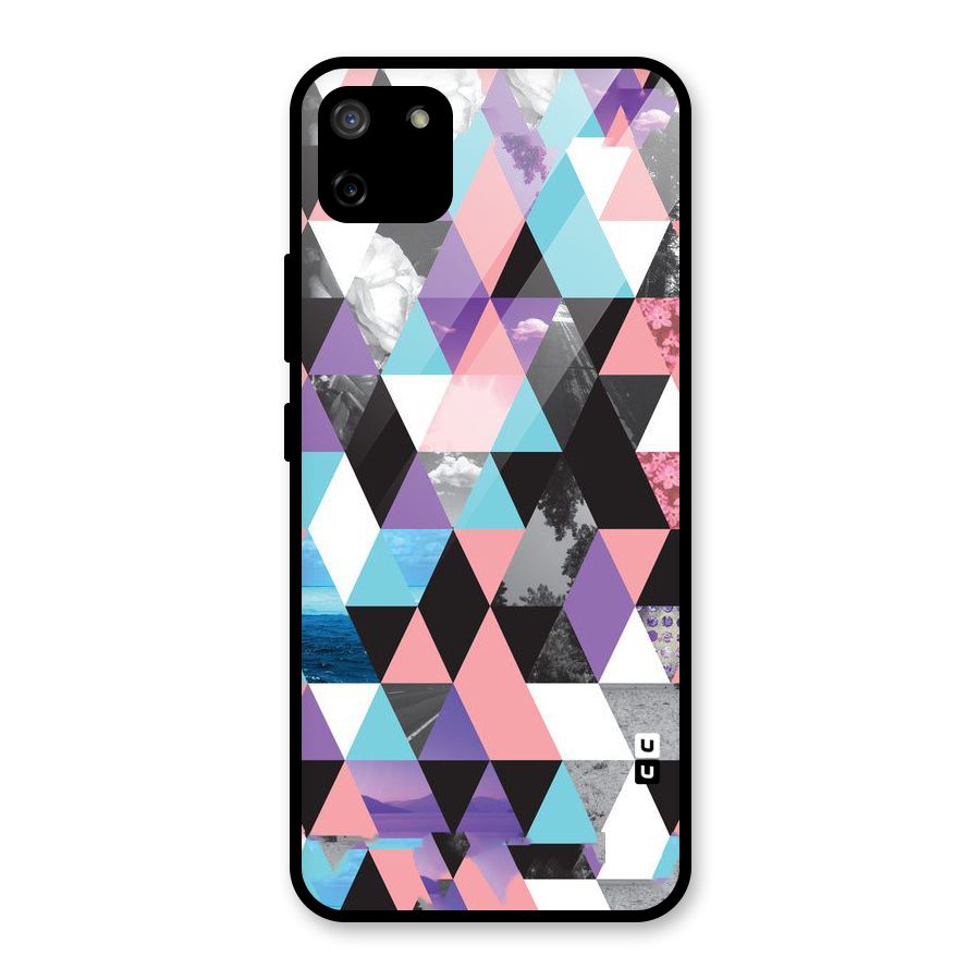 Abstract Splash Triangles Glass Back Case for Realme C11